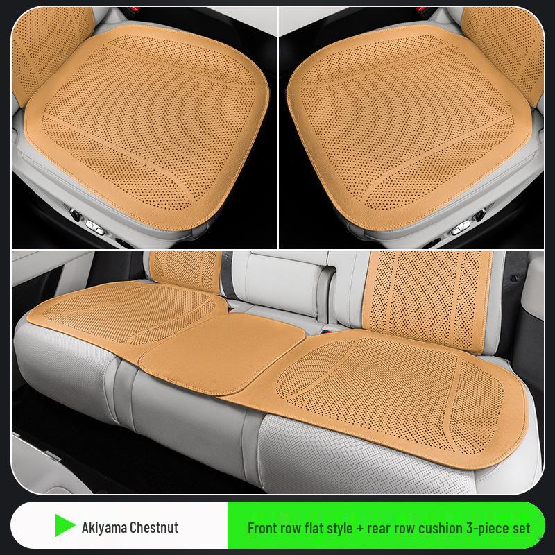 Universal Perforated Breathable Car Seat Cushion for Five-Seat Vehicles - Year-Round Ventilation