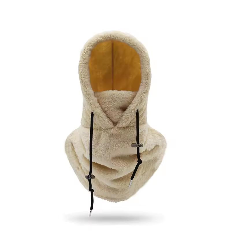 Warm Hot Sale Custom logo Winter Warm Windproof Cycling Full Face Ski Double Neck Hooded Scarf for Man Women бежевый