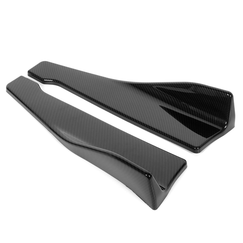 2Pcs Universal Side Skirt Rocker Splitters Lip Winglet Wing Carbon Fiber Style 18.9in Car Body Kit