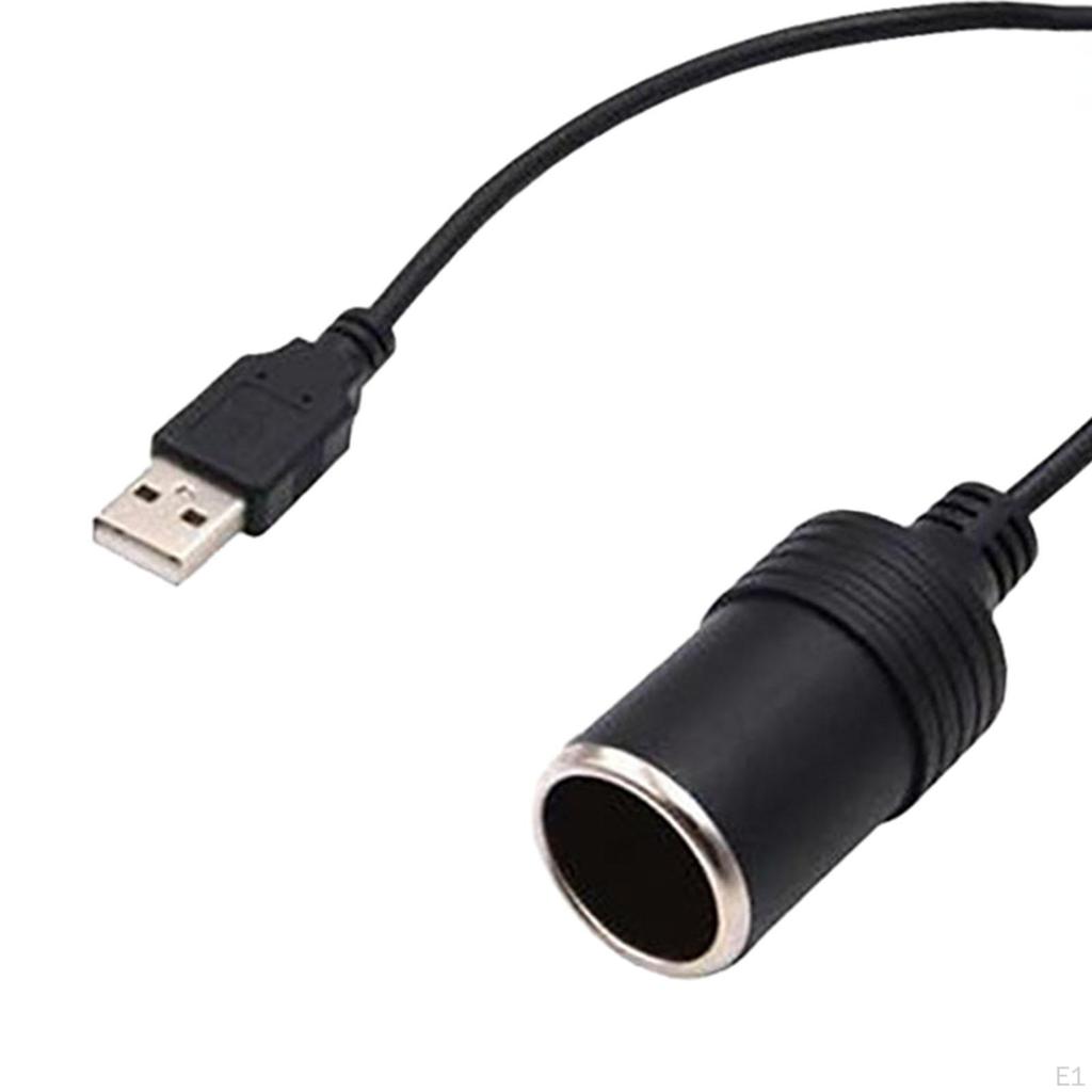 5V USB A Male to 12V Female Car Lighter Converter Cable with Booster Chip, 10W for GPS And Camera