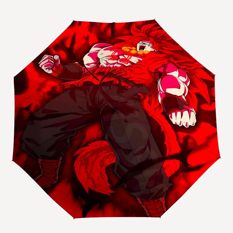 1pc Dragon Ball Z Super Saiyan Goku Outdoor Umbrella - Automatic Opening/Closing - Portable Tri-Fold Design - 8-Rib Iron Frame - Ideal Gift for Fans,
