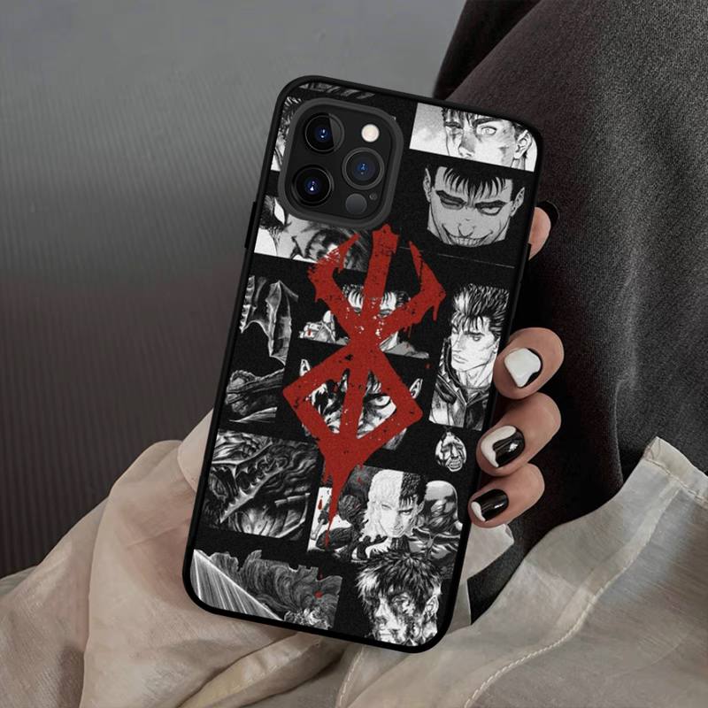 Anime Berserk Guts Custodia per Telefono Silicone Morbido per iphone 14 13 12 11 Pro Mini XS MAX 8 7 6 Plus X XS XR Cover
