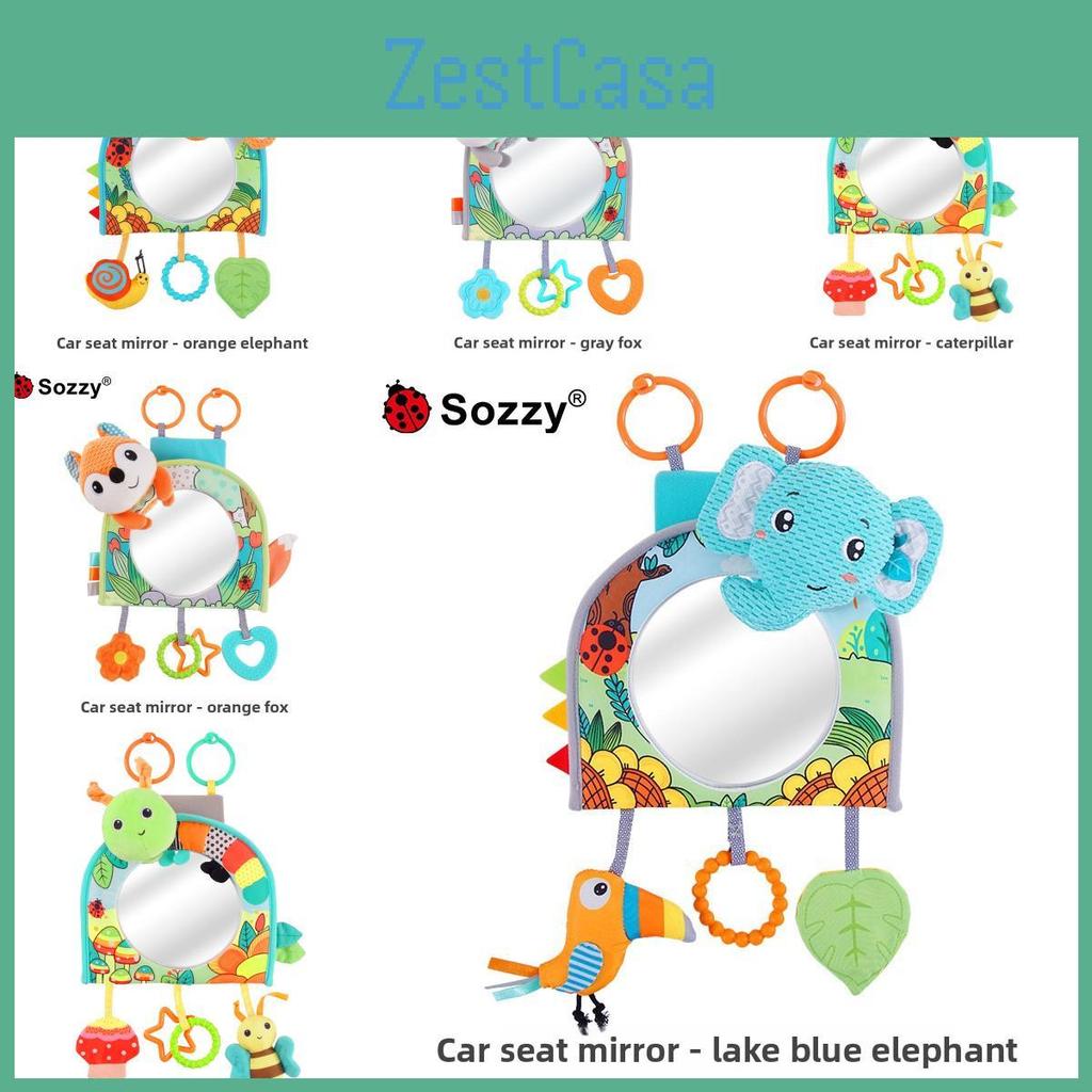 Unicorn Fox Infant Car Mirror Plush Hanging Toy For Baby Engagement And Handeye Coordination