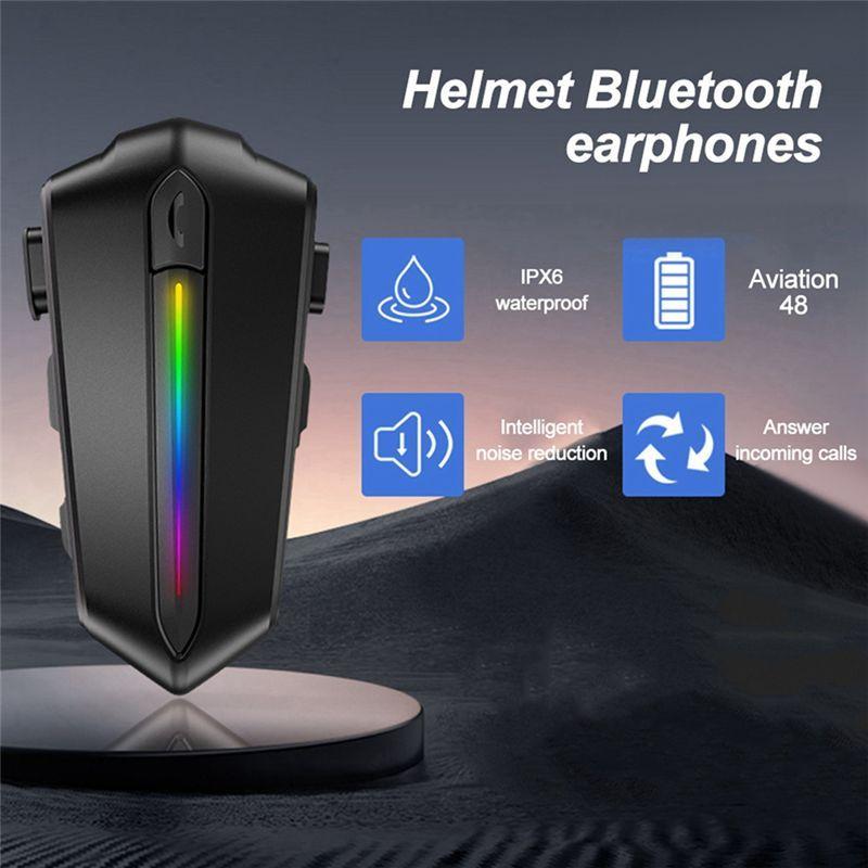 Authentic Motorcycle Helmet Bluetooth Headphone 5.3 Noise Reduction Waterproof Cycling Large Capacity Charging Headphone