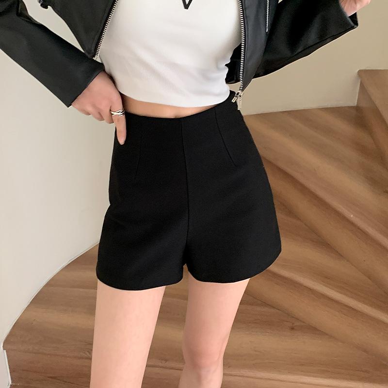 

Black High-waisted Suit Shorts for Women In Spring and Summer New Style for Small Buttocks Lifting and Slimming Three-point Outer Leggings XS