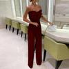 Women's Fashion Casual Feather Top Breast Sexy Sleeveless Jumpsuits