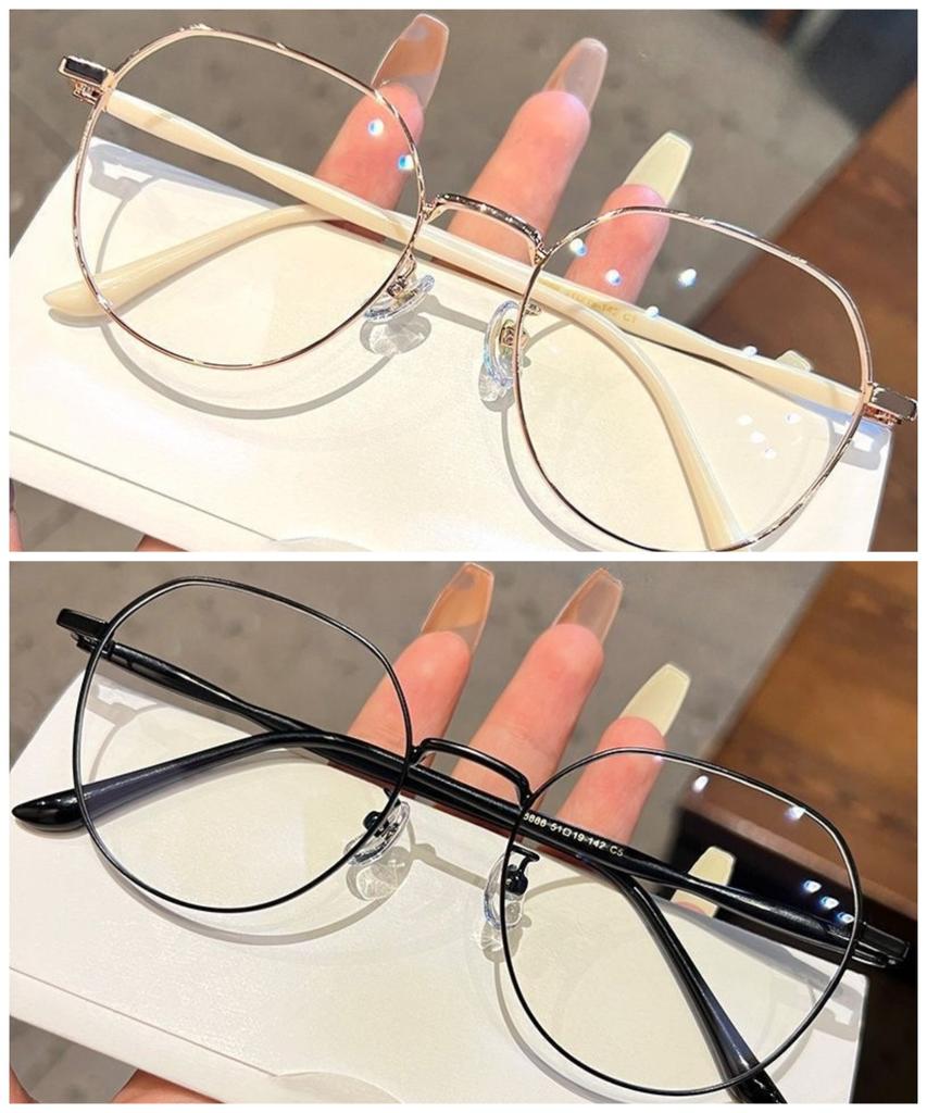 Korean Fashion Metal Frame Eyeglasses Anti Blue Light/Radiation Glasses for Women for Student