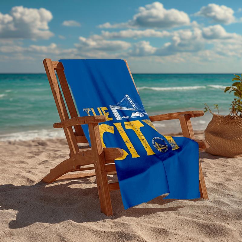Ultra-Soft Beach Towel with Warriors Theme,Ideal for Pool - Camping, Diving - Perfect Travel Essential, Vibrant Beach Towel.