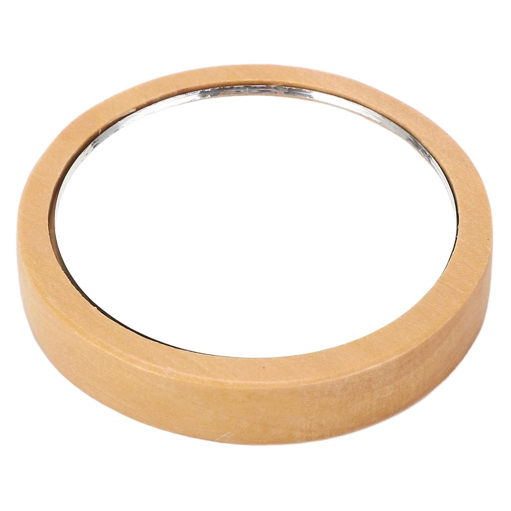 Portable Wood Mirror Wooden Handle Round for Cosmetic Makeup Clear Reflection with Smooth Edges