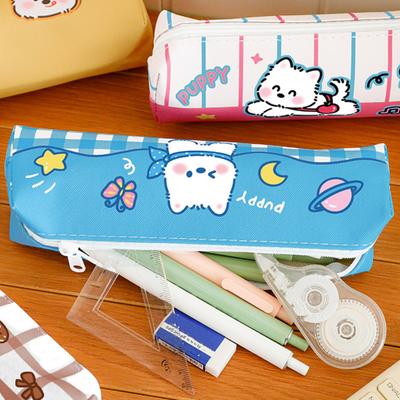 Cute Puppy Pencil Case Large Capacity Pencil Pouch Cartoon Students Stationery Bag for Pens Markers Back-to-School Gift