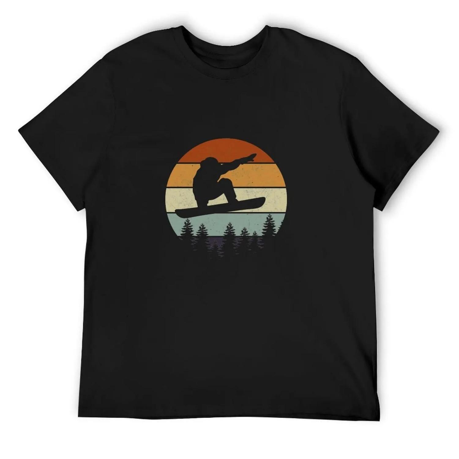 Snowboard Winter Sunset Snowboarding Jump Free Gift T-Shirt oversizeds cotton man t-shirts T-shirts oversize mens tall t shirts S