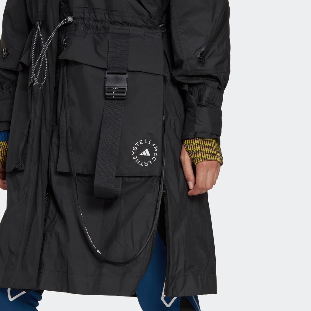 Adidas Jednobarevná bunda s kapucí na zip s logem značky Dámská bunda Černá HG6900