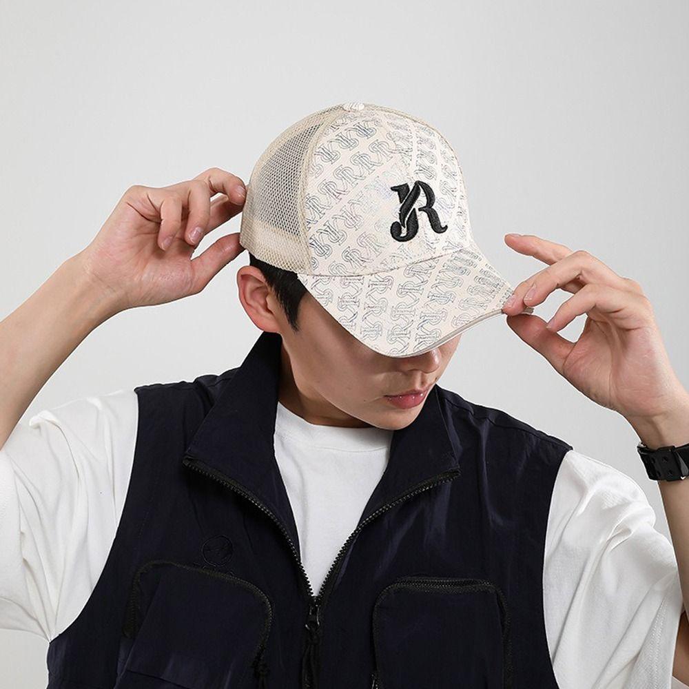 Breathable Mesh Baseball Cap Wide Brim Peaked Cap Casual Trucker Cap Outdoor