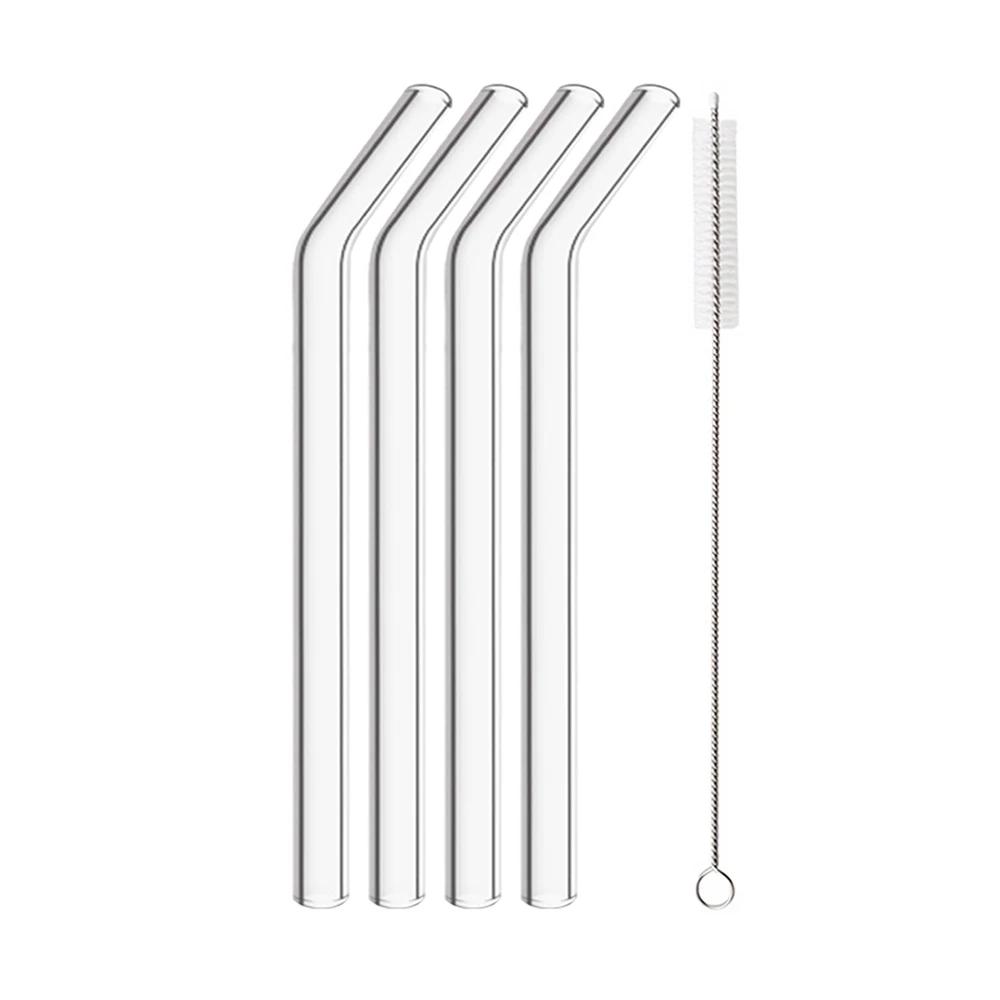 High Borosilicate Glass Straw Set Reusable Straw 12mm Wide Smoothie Straw for Bubble Tea Milkshakes Drinking for Bar Accessories