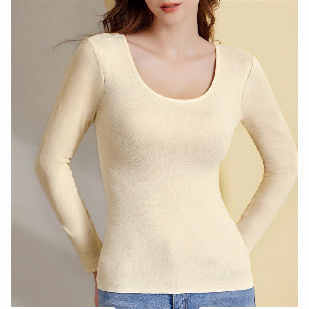 Women's Casual Tops Winter Close-fitting Warm Long-sleeved Tops Knitted Sweater Long-sleeved Tops