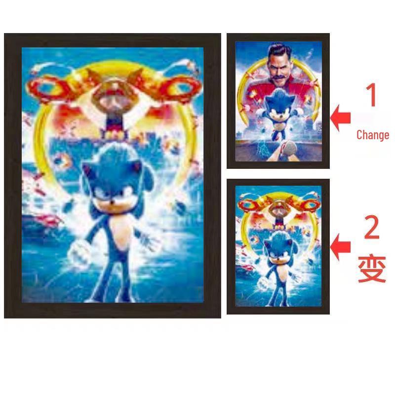 Hello Kitty & One Piece 3D Lentikulärt Pokemon-affisch