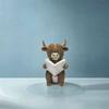 Cute Highland Cow Statue Decorative Animal Sculpture Ornament Crafts Cow Mini Figurine  Bonsai