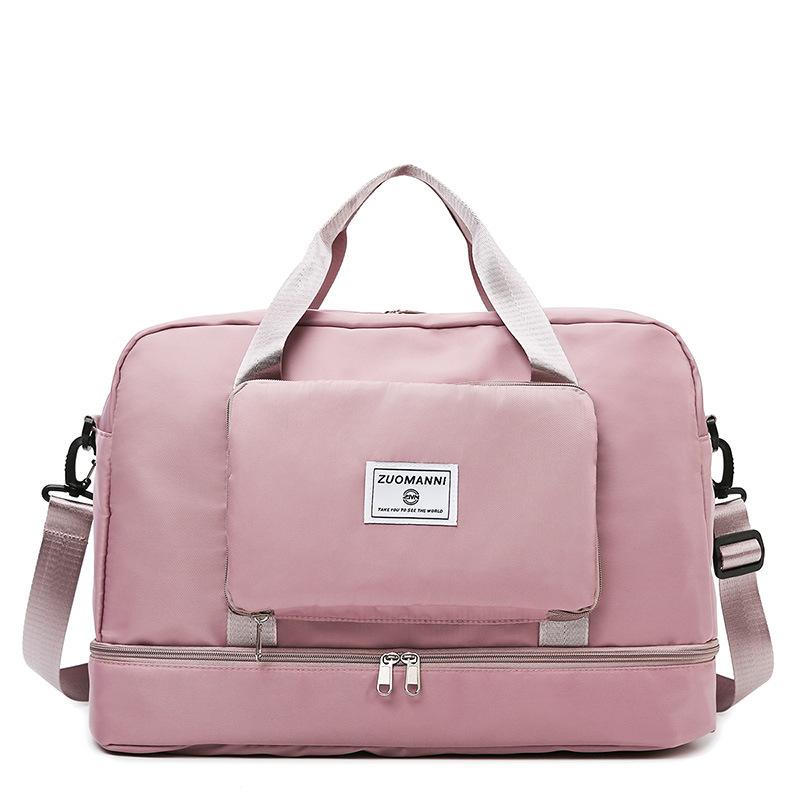 Leichte Faltbare Gepäcktasche Trocken-Nass-Trennung Großes Fassungsvermögen Multifunktionale Reisetasche Aufbewahrungstasche mit Fächern Schuhtaschen