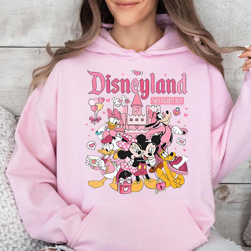 Disney Parent-child Valentine's Day Gifts: Mickey and Friends Multi-color Hoodies, Autumn and Winter Tops, Casual Sportswear
