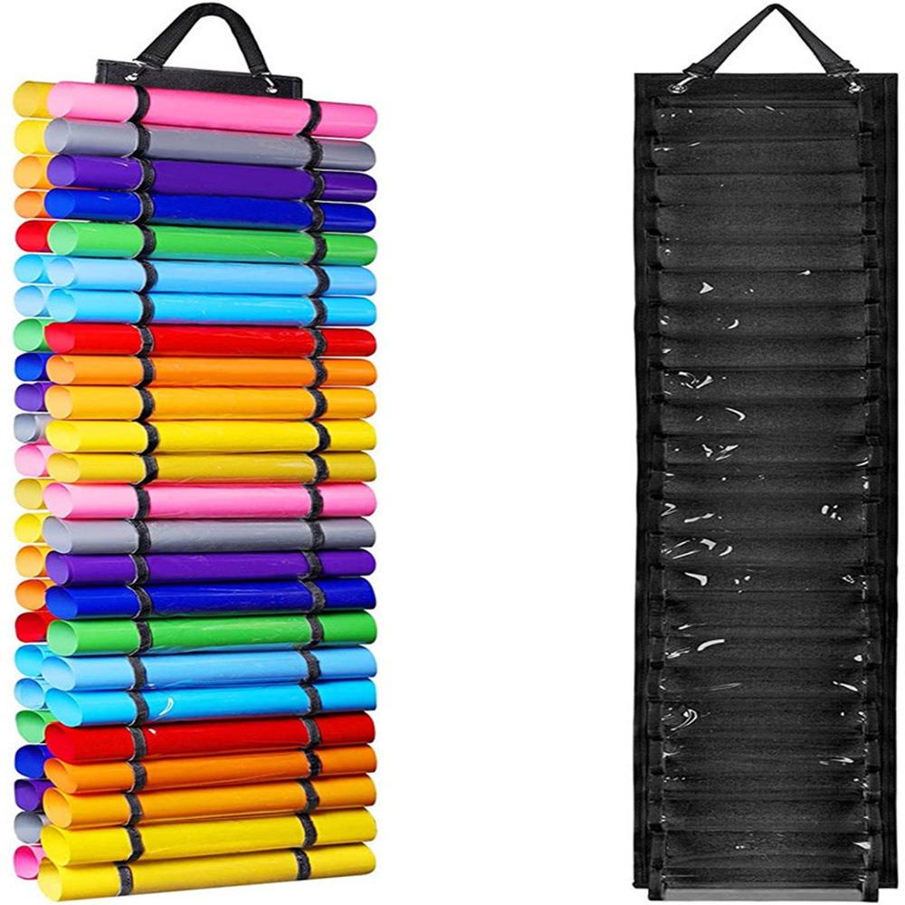 Wall Mount Vinyl Storage Organizer Rolls Holder Wall Hang Pocket Door Hanging Bag  Behind The Door