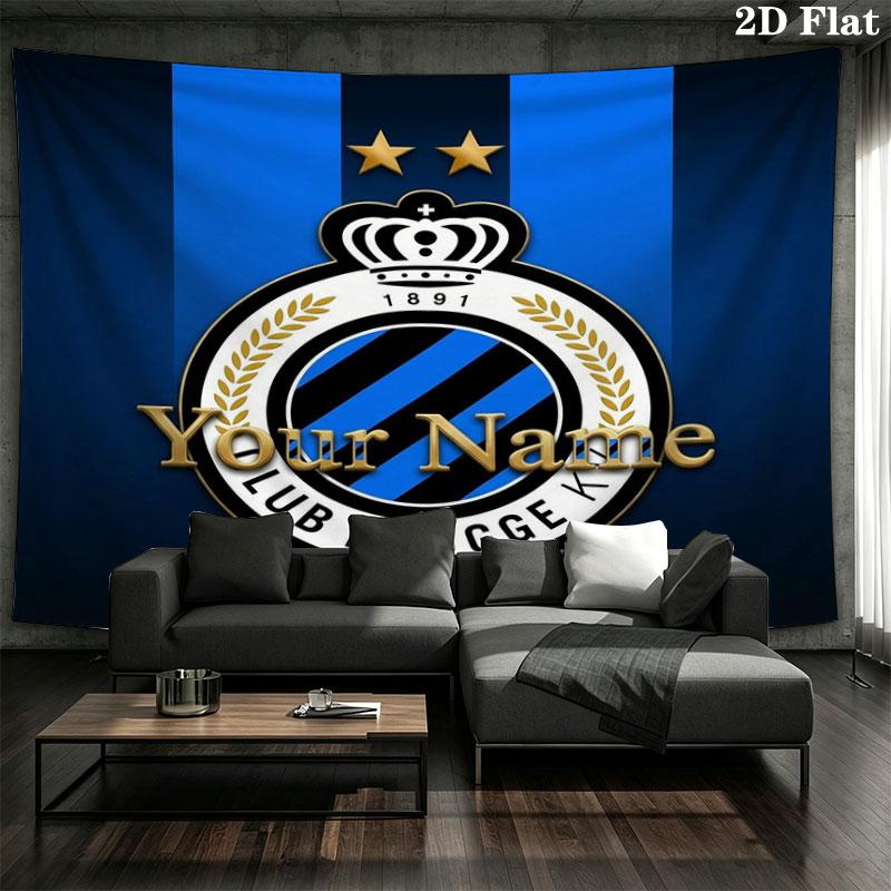 Club Brugge KV Custom Name Wall Tapestry Aesthetic Wall Hanging Printed Fabric Blanket Decorative Tapestries for Bedroom Living Room Home Decor