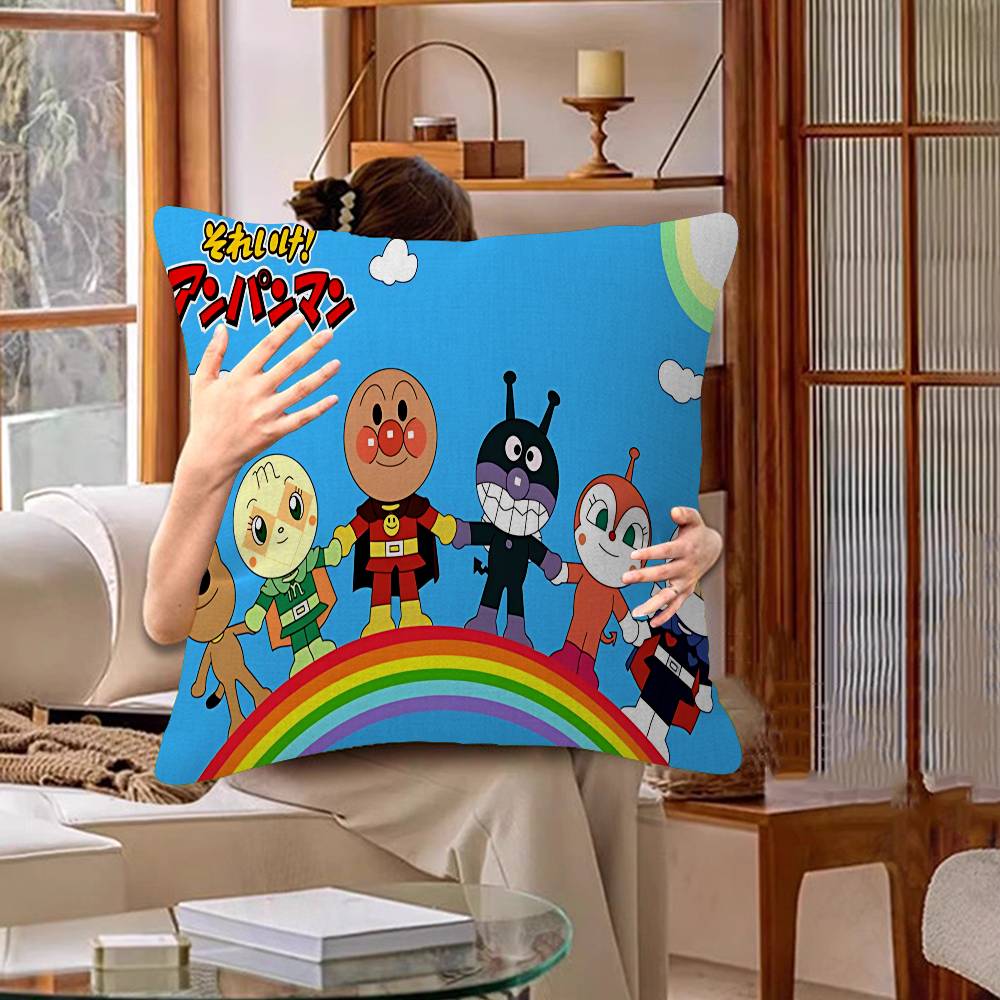 Anime Anpanman Movie Cushion Cover Car Throw Pillow Case For Sofa Car Christmas Gift 40x40cm 45x45cm