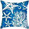 Sea Life Throw Pillow Office Sofa   Spring Home Decor Case Square Blue  Cushion Cover