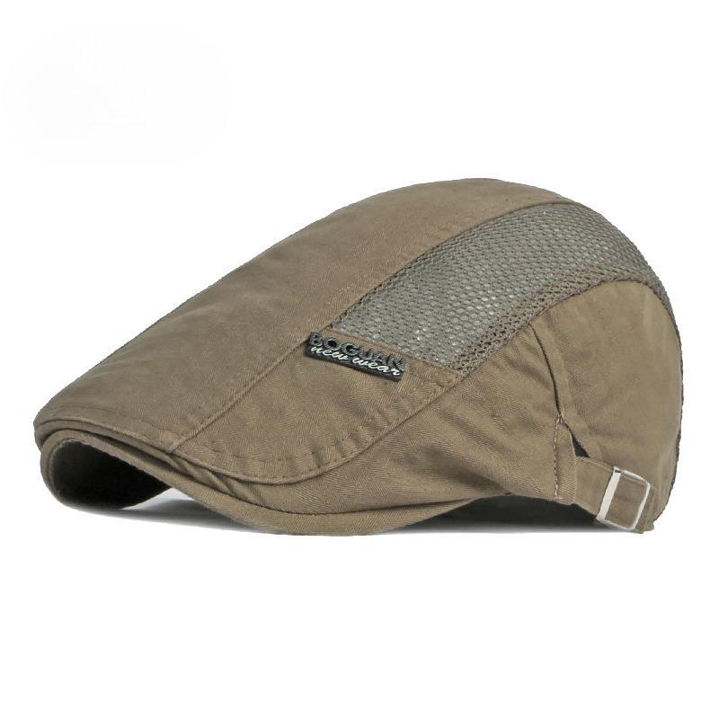 Cotton Breathable Mesh Flat Cap Men Women Spring Summer Thin Ivy Cap Korean Retro Cabbie Hat Adjustable Gatsby Duckbill Cap