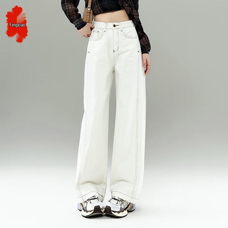 

Женские джинсы с высокой талией, американского винтажного стиля, свободного кроя, расклешенные, прямые M