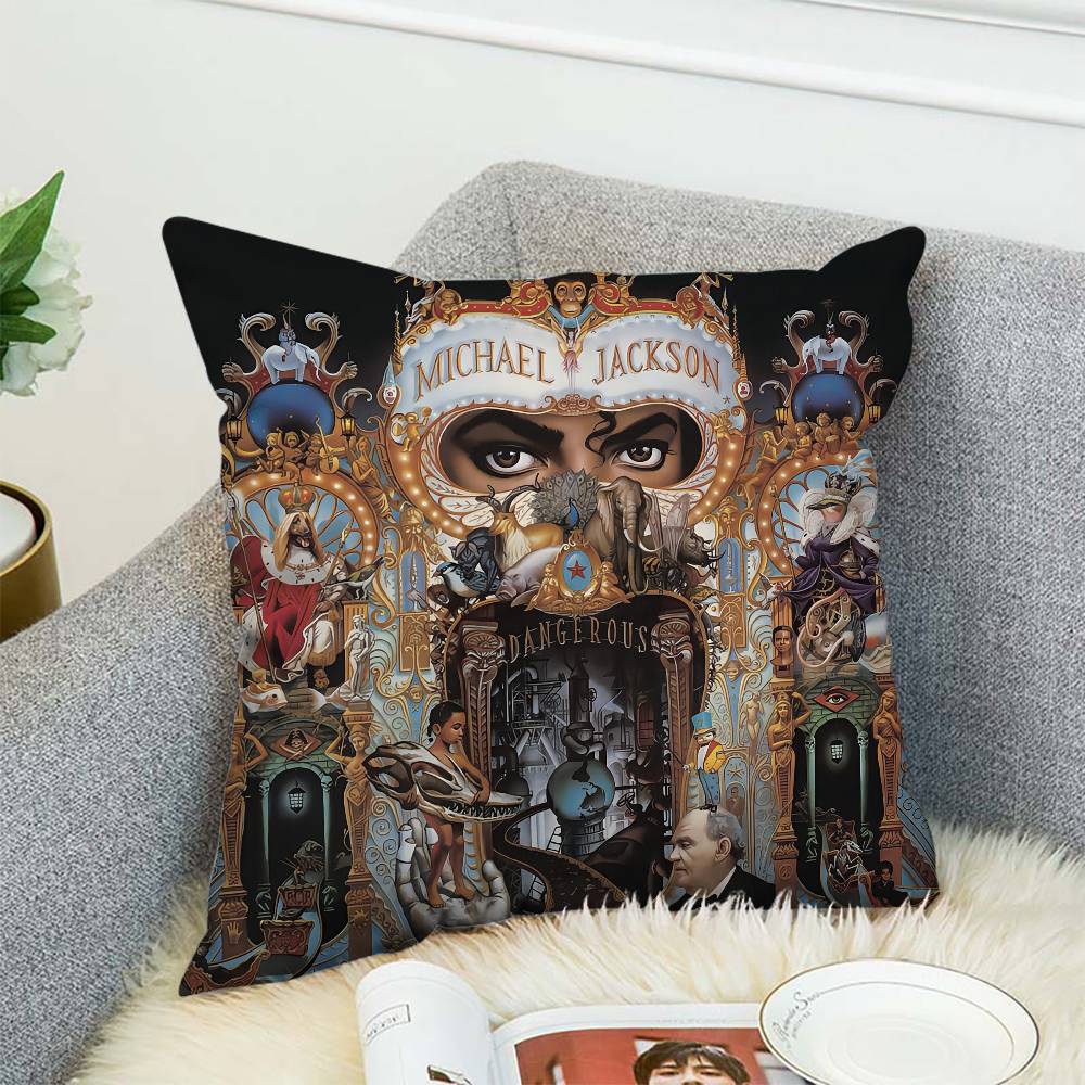 

M-Michael J-Jackson Pillow Case Album Case Sofa Decorative Home Double-sided Printing Short Plush Cute Cushion Cover 12x12Inch