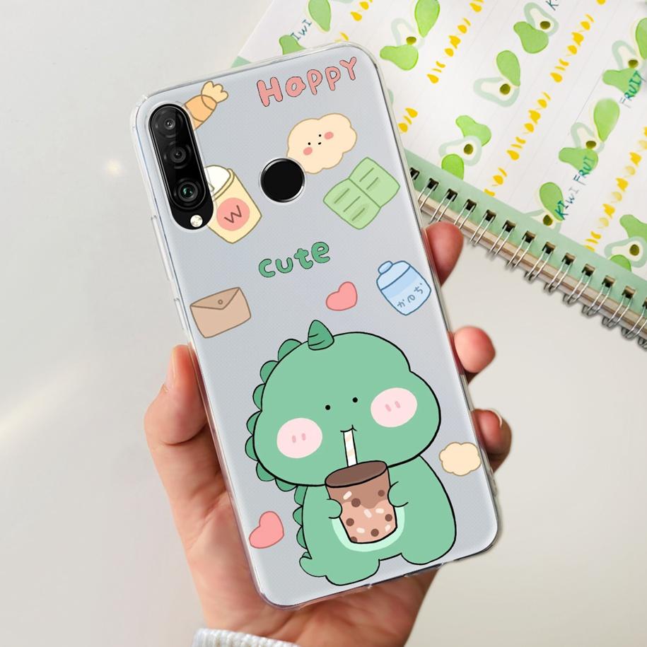 For Huawei P30 Lite Case 2020 Fashion Flower Bumper Soft Silicone Clear Cover For Huawei P30 Lite Pro Fundas P 30 P30Lite Hoesje
