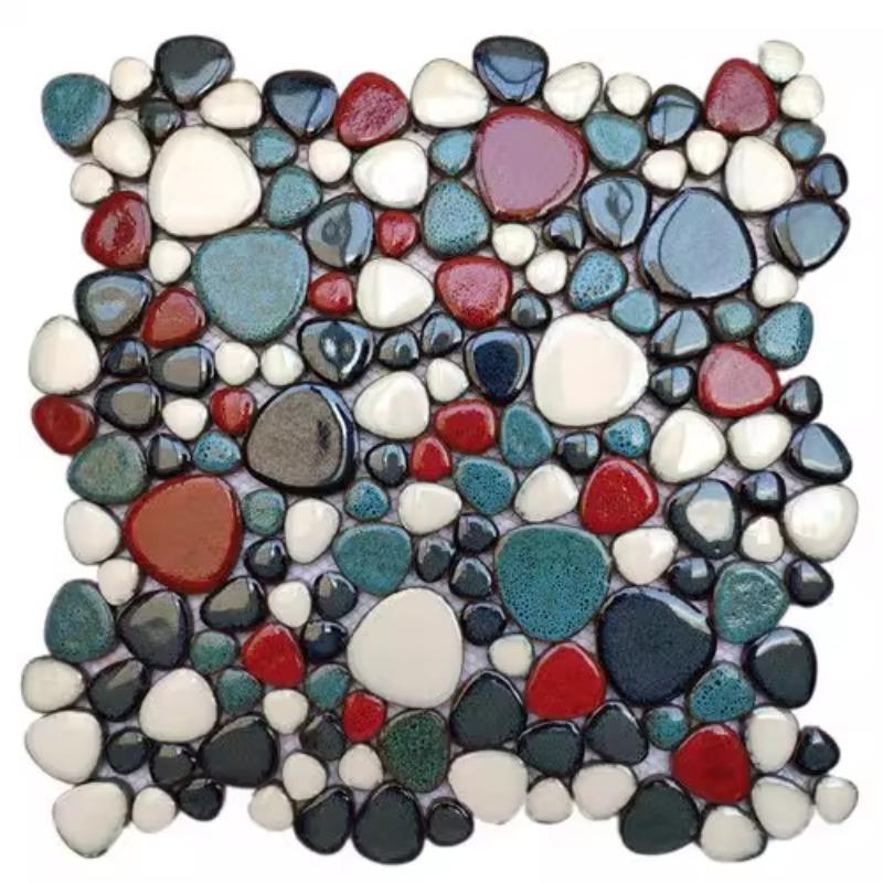 1 Stück 30x30cm Keramik Kiesel Mosaik Fliesen Spa Pools Fischteiche Badezimmer Anti-Rutsch Verschleißfest Boden Wand Dekor Fliesenblatt