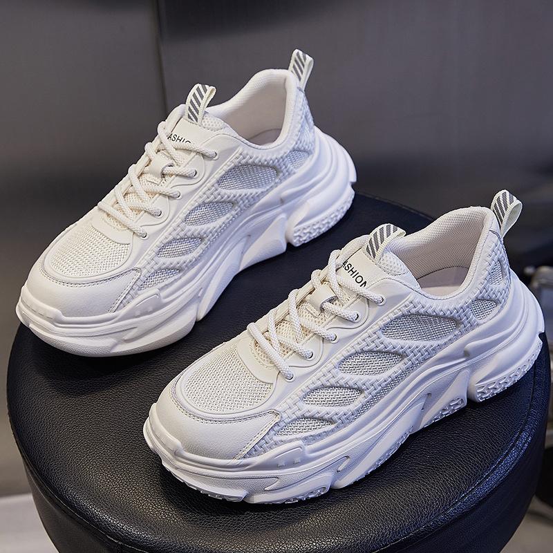 

Daddy shoes women s spring 2025 new thick-soled heightening running sports shoes women s flat-soled versatile casual women s shoes trend 40 бежевый
