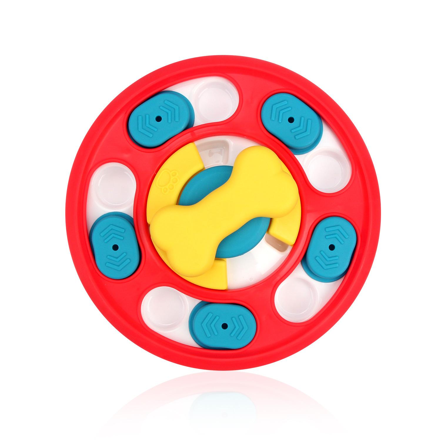 

Dog Puzzle Toys Slow Feeder Interactive Increase Puppy IQ Food Dispenser Anti-Choking Tableware Dog Licking Plate Pet Supplies красный