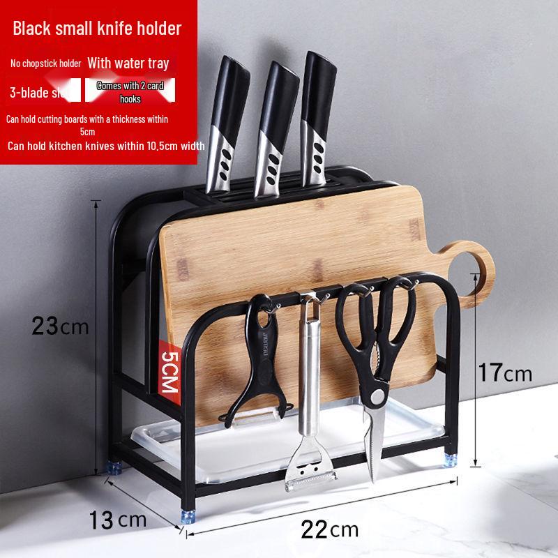 Tagliere da Cucina e Porta Coltelli in Acciaio Inossidabile 304 con Porta Coperchi Pentola e Blocco per Verdure