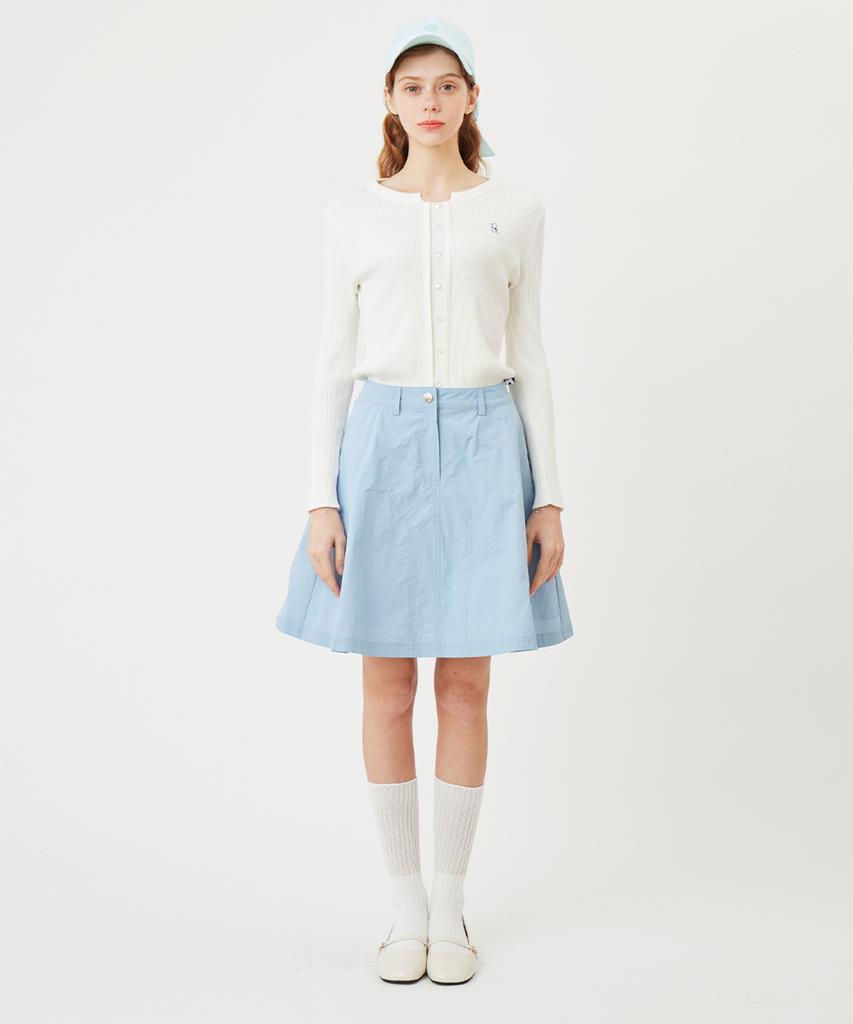 AVEN Button Point Round Neck Knit White