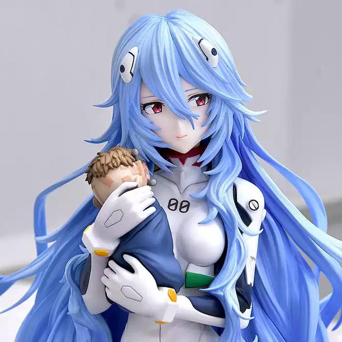 

Evangelion EVA New Theatrical Edition Long-Haired Kneeling Rei Ayanami Figure Seated Beautiful Girl Anime Model Display