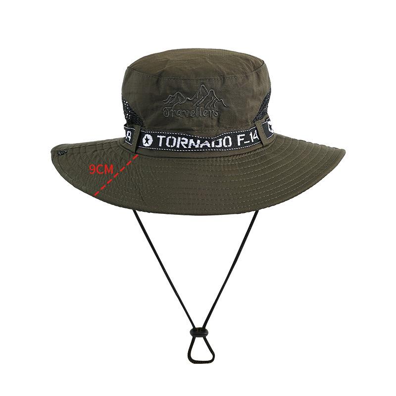 

Новая уличная шляпа для альпинизма с широкими полями, летняя солнцезащитная шляпа, корейский стиль, дышащая, мужская и женская шляпа рыбака L（58-60cm）