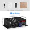Bluetooth 5.0 Audio Power Amplifier AK-380 400W+400W 2.0 CH HiFi Stereo Amp Receiver with USB,SD,AUX,Remote Control,FM Antenna for Car Home Speaker
