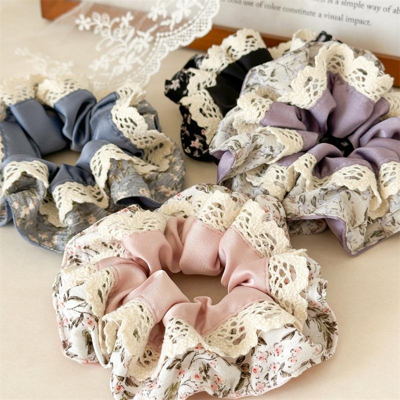 Vintage Blumige Rüschenschichten Verzierungen Zarte Hohlgeschnittene Spitze Rand Voluminöse Haarkränze Ästhetisches Cottagecore Kopfschmuck