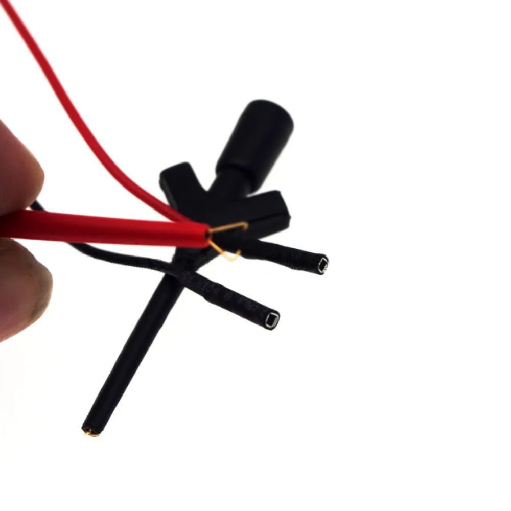 Gold Plating IC Hook Test Clip Black Red Test Cable Probe Test Clip  Circuit Testing