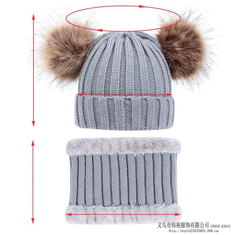 Kids Winter Warm Knitted Set Pom‑pom Hat Scarf Gloves 3‑Pcs Set Or Single Beanie Hat Windproof Ear Protection For Boys Girls Cold Weather Outdoor