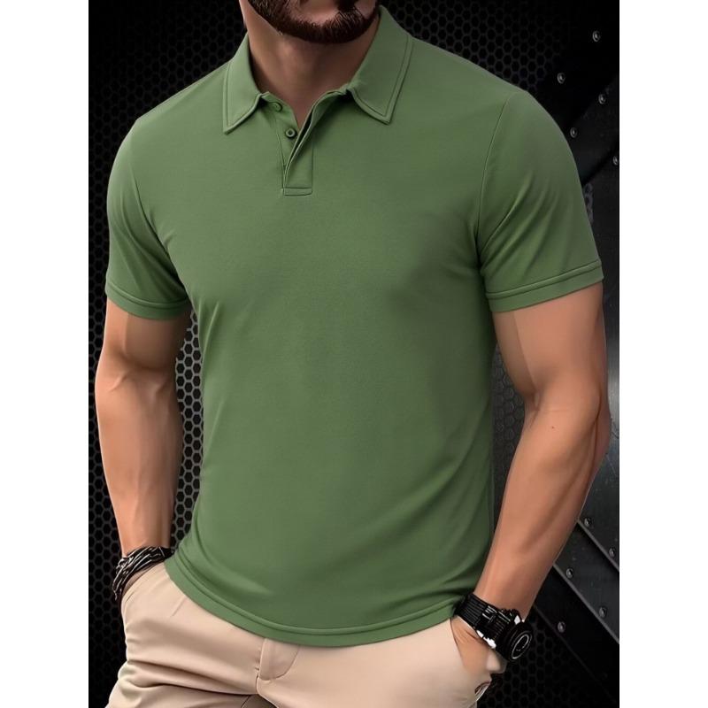 Men Solid Color Short Sleeve Polo Shirt (Multi-Color Options)