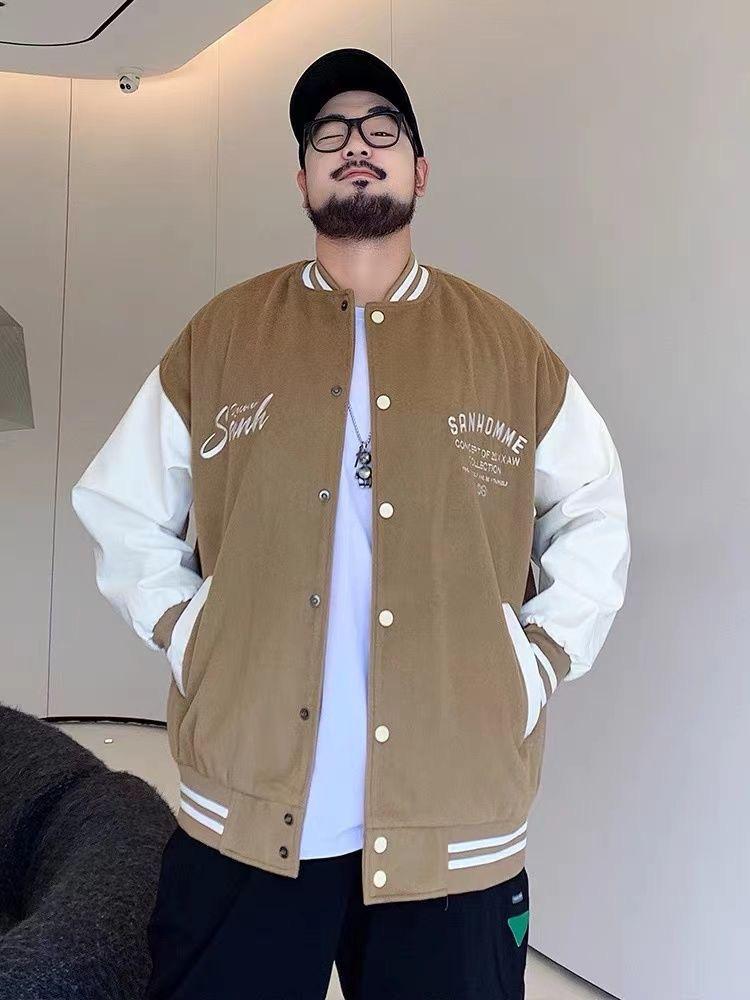 

Вышивка большого размера мужская ветрозащитная теплая куртка модная универсальная повседневная спортивная легкая куртка бейсбольная одежда 6XL темно-коричневого