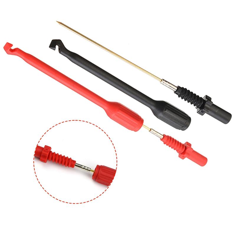 AD23-2Pcs/Set 4Mm Wire Piercing Clip 10A Automotive Test Lead Kit Automotive Wire Piercing Probe Puncture Wireback Probe Pins Ki