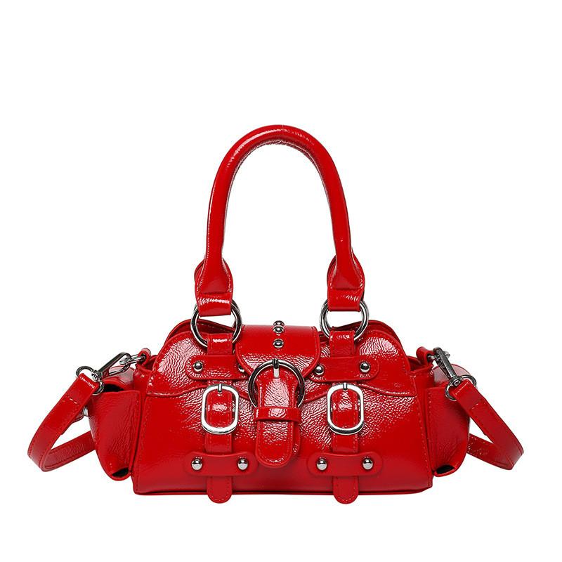 Motorcycle Style Womens Pu Crossbody Bag With Zipper Pockets For Daily Use