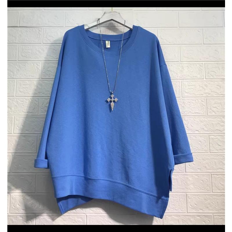 

DIMANAF 2023, новинка, большие размеры, женские однотонные свободные повседневные топы с длинными рукавами и круглым вырезом, осенние базовые топы 2023, футболка, новый пуловер