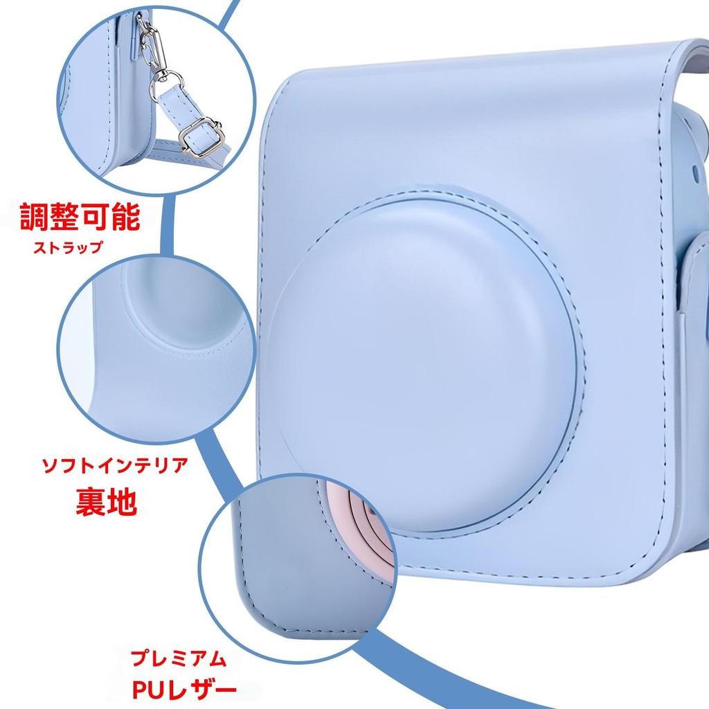 Mini 12 Fotoaparát Pouzdro Album Set Kompatibilní s Fujifilm Instax Mini 12 Instantním Fotoaparátem Ochranné Pouzdro z PU Kůže s Nastavitelným Ramenním Popruhem Album