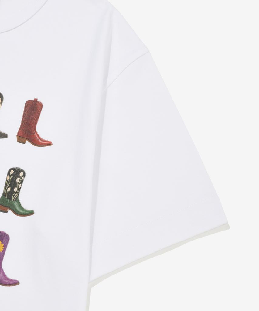 COVERNAT Western Boots Graphic Crop T-Shirt White