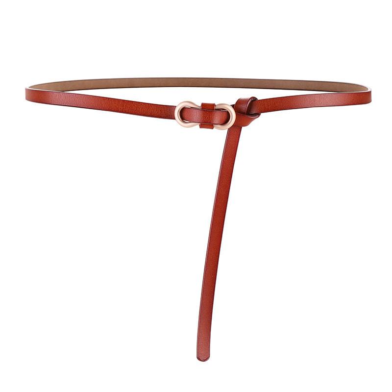 Leather Skinny Waist Belt With Metal Clasp For Fashion Dresses And Jackets